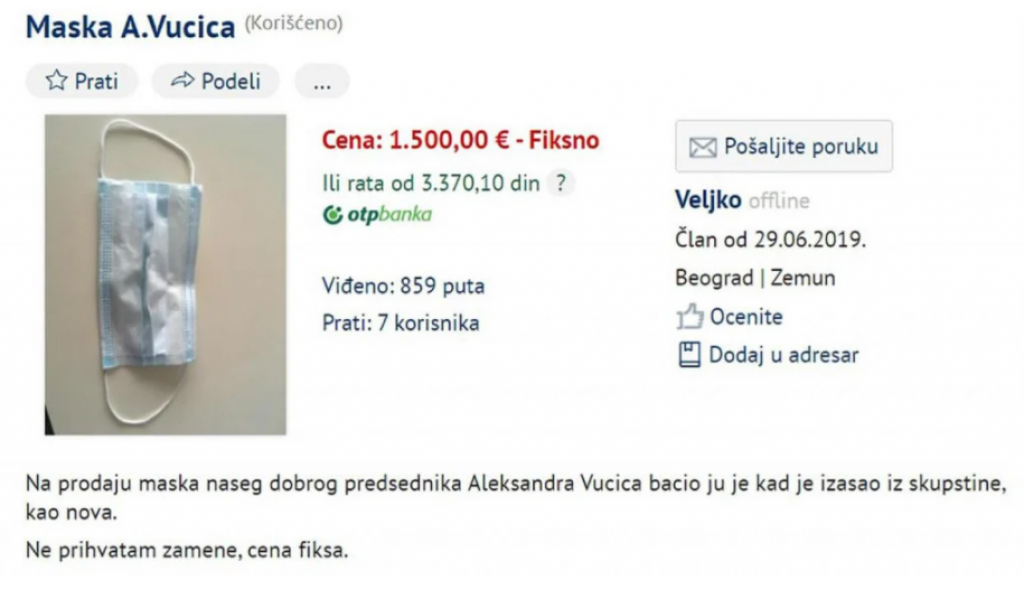 &lt;p&gt;Oglas za Vučićevu masku&lt;/p&gt;
