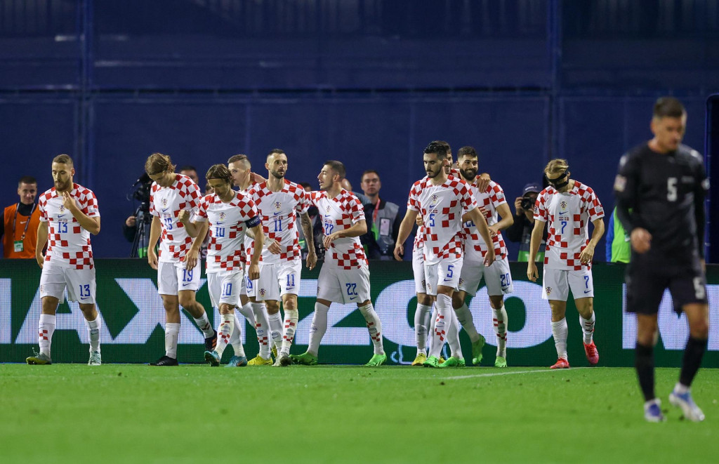 &lt;p&gt;Utakmica 5. kola skupine 1 Lige nacija Hrvatska - Danska, Na slici hrvatski igrači slave zgoditak koji je postigao Lovro Majer.&lt;/p&gt;
