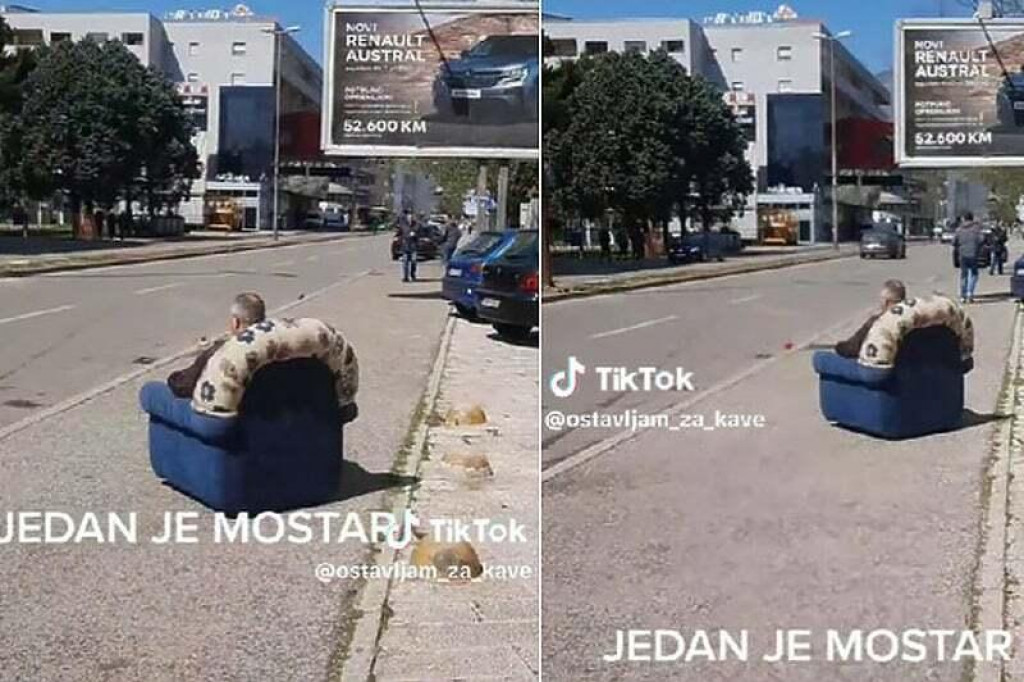 &lt;p&gt;Neobična situacija u Mostaru: Muškarac sjedio u fotelji na ulici i uživao u sunčanom danu&lt;/p&gt;
