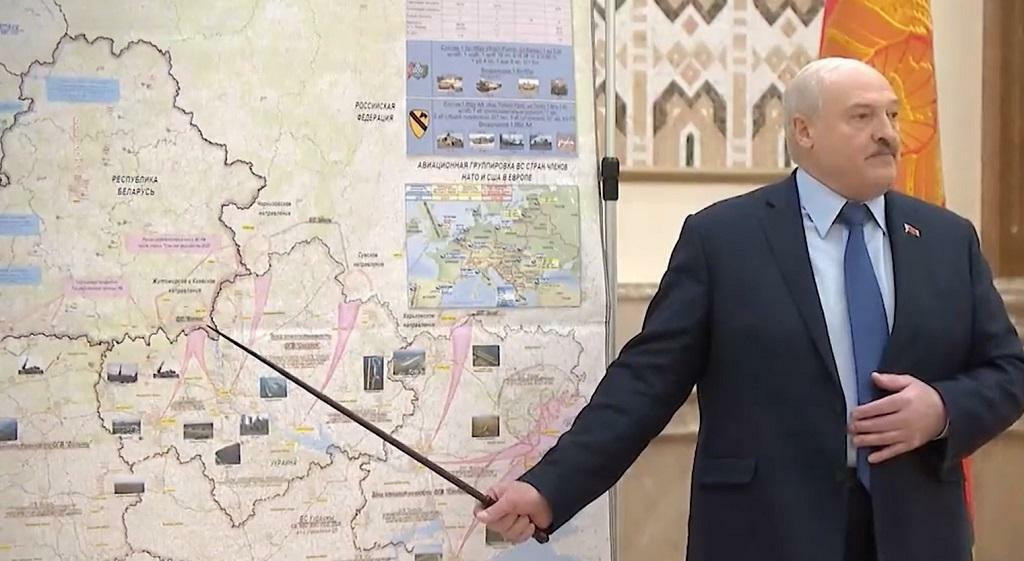 &lt;p&gt;Aleksandar Lukašenko i karta s planiranim napadima&lt;br /&gt;
 &lt;/p&gt;
