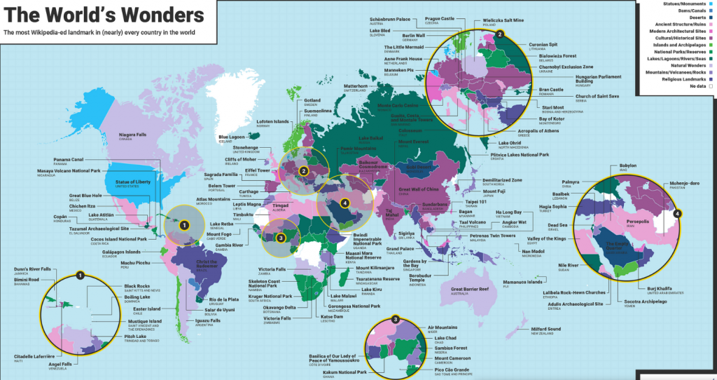 &lt;p&gt;Mapa najpopularnijih znamenitosti u zemljama svijeta&lt;/p&gt;