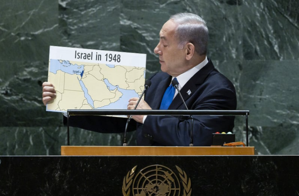 &lt;p&gt;Netanjahu s kartom velikog Izraela&lt;/p&gt;