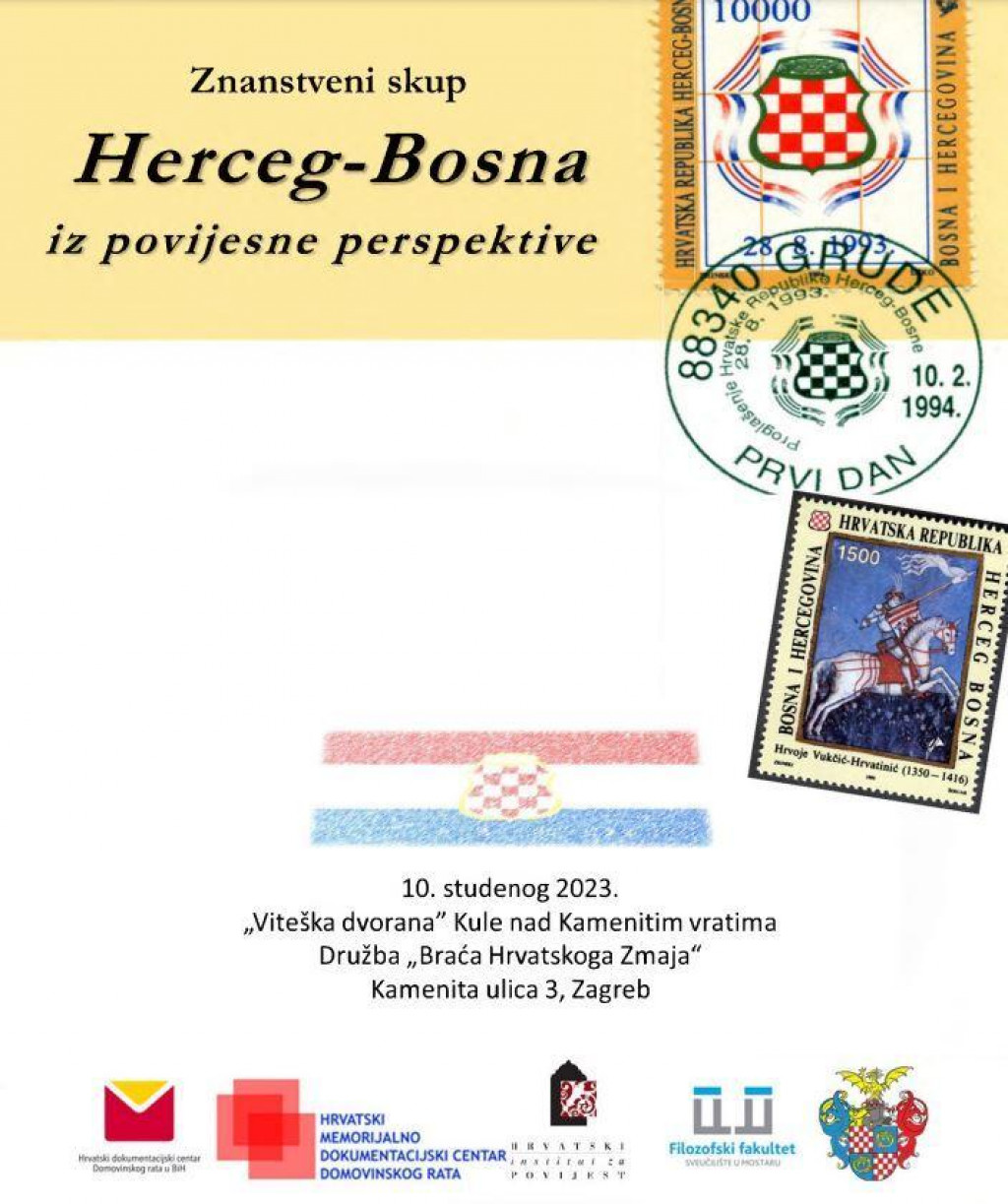 &lt;p&gt;Znanstveni skup Herceg-Bosna iz povijesne perspektive održat će se 10. studenog 2023. u Zagrebu, u Viteškoj dvorani Kule nad Kamenitim vratima.&lt;/p&gt;