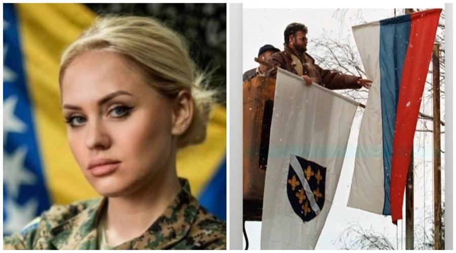 Potporučnica Oružanih snaga BiH objavila fotografiju muškarca kako skida zastavu RS-a i stavlja onu s ljiljanima